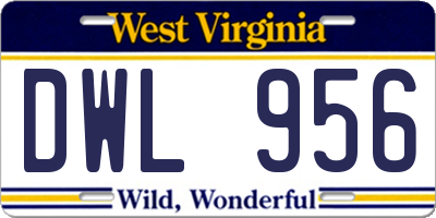 WV license plate DWL956