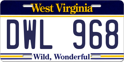 WV license plate DWL968