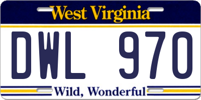 WV license plate DWL970