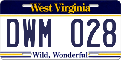 WV license plate DWM028