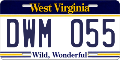 WV license plate DWM055