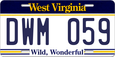 WV license plate DWM059