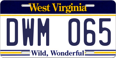 WV license plate DWM065