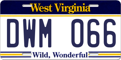 WV license plate DWM066