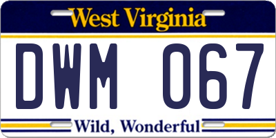 WV license plate DWM067