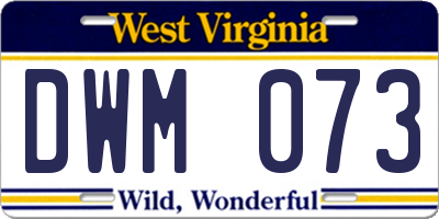 WV license plate DWM073