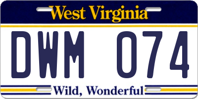 WV license plate DWM074