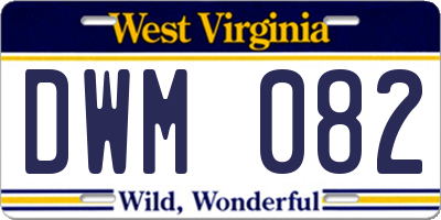 WV license plate DWM082