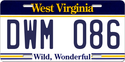 WV license plate DWM086