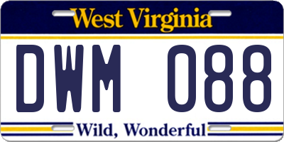 WV license plate DWM088