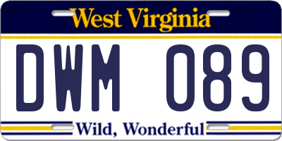 WV license plate DWM089