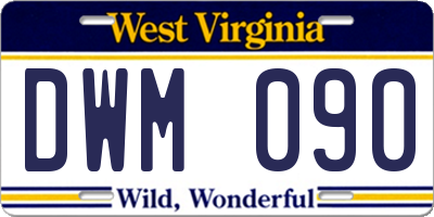 WV license plate DWM090