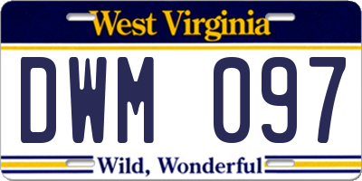 WV license plate DWM097