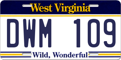 WV license plate DWM109