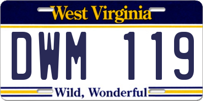 WV license plate DWM119