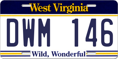 WV license plate DWM146