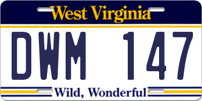 WV license plate DWM147