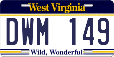 WV license plate DWM149