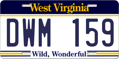 WV license plate DWM159