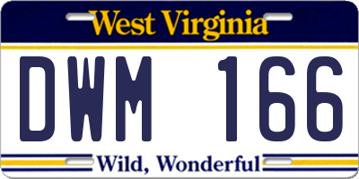 WV license plate DWM166