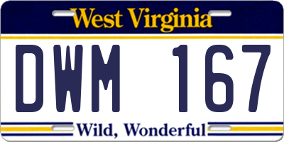 WV license plate DWM167