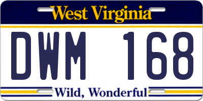 WV license plate DWM168