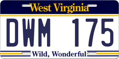 WV license plate DWM175