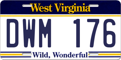 WV license plate DWM176