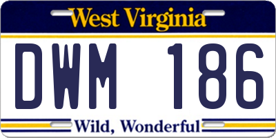 WV license plate DWM186