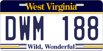 WV license plate DWM188