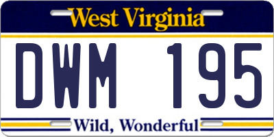 WV license plate DWM195