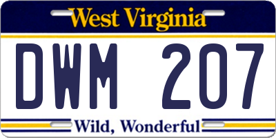 WV license plate DWM207