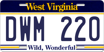 WV license plate DWM220