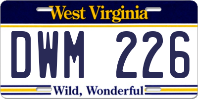 WV license plate DWM226