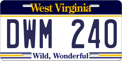 WV license plate DWM240