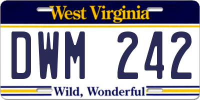 WV license plate DWM242