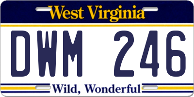 WV license plate DWM246