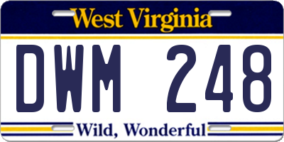 WV license plate DWM248