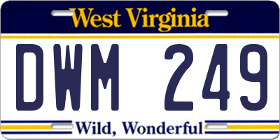WV license plate DWM249