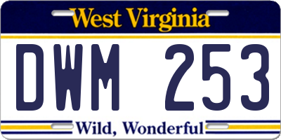 WV license plate DWM253
