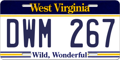 WV license plate DWM267