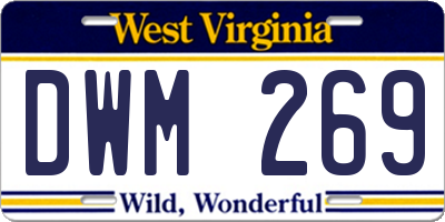 WV license plate DWM269