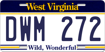 WV license plate DWM272
