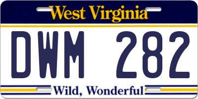 WV license plate DWM282