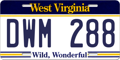 WV license plate DWM288
