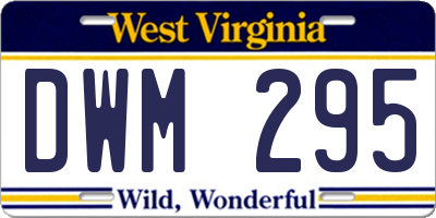 WV license plate DWM295