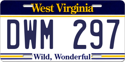 WV license plate DWM297