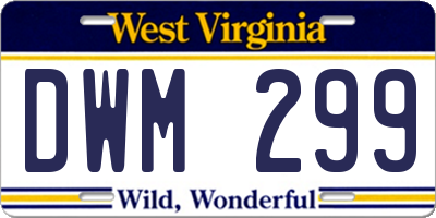 WV license plate DWM299