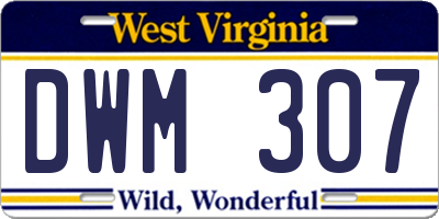 WV license plate DWM307