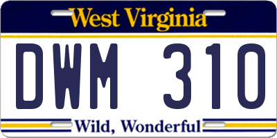 WV license plate DWM310